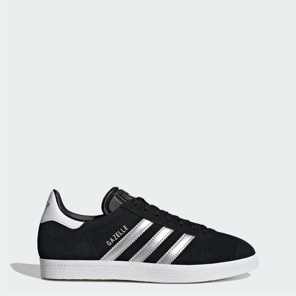 adidas Gazelle Black with White and Silver Accents
